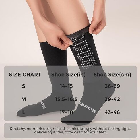ROCKBROS Cycling Compression Socks,Crew Length,Non-Slip,Breathable&Wicking,Road,Bike Sports and Running for Men Women,3-Packs in Saudi Arabia