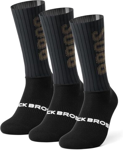 ROCKBROS Cycling Compression Socks,Crew Length,Non-Slip,Breathable&Wicking,Road,Bike Sports and Running for Men Women,3-Packs in Saudi Arabia