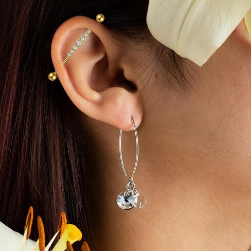 10 Pcs Industrial Piercing Jewelry, Stainless Steel Gold Cartilage Earring Small Hoop Lightweight Stud Earrings Hoop Earrings Set for Women Men in Saudi Arabia