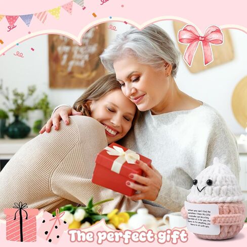 هدية تعاطف كب كيك كروشيه لصديق حزين، هدية مريحة "أفكر فيك" للنساء، دعم الصداقة وعنصر حزمة العناية بالحزن، تذكار عاطفي "أنا هنا من أجلك" in Kuwait