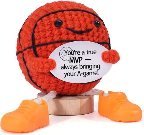 Positive Crochet Basketball Gift for Men Women Teens,Emotional Support Encouragement Inspirational Gifts for Boyfriend Girlfriend Kids Friends Coworkers, Desk Decor Pick-Me-Up Gifts in Saudi Arabia