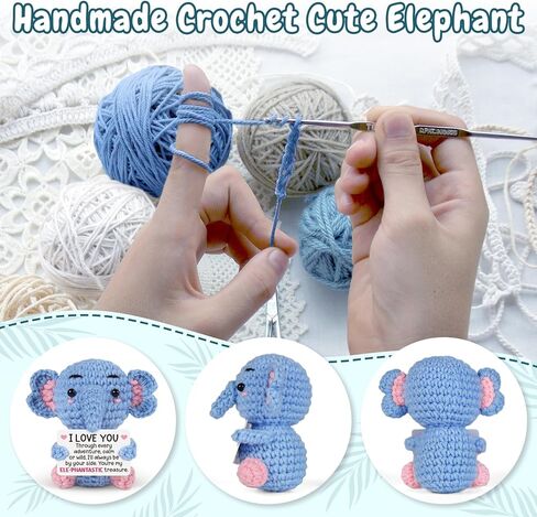 Valentines Day Gifts for Him Her, Romantic I Love You Boyfriend Girlfriend Valentines Day Gifts, Wedding for Women Men Couples Husband Wife, Handmade Emotional Crochet Elephant Doll in Saudi Arabia