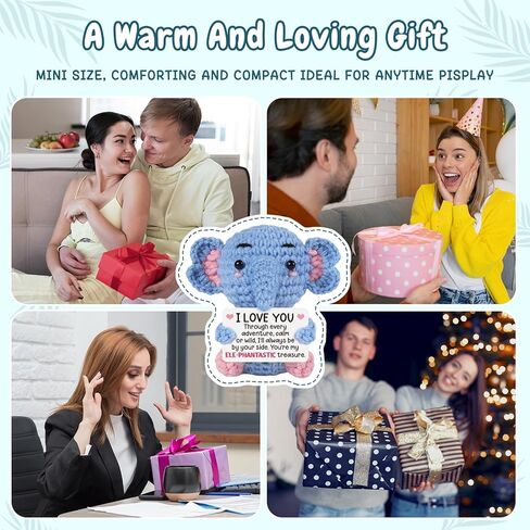 Valentines Day Gifts for Him Her, Romantic I Love You Boyfriend Girlfriend Valentines Day Gifts, Wedding for Women Men Couples Husband Wife, Handmade Emotional Crochet Elephant Doll in Saudi Arabia