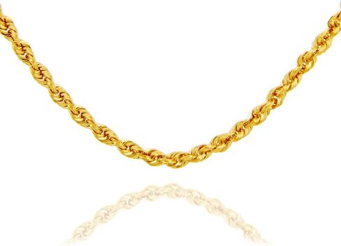 Gold Chains and Necklaces - Rope Solid 10K Gold Chain 3mm (22 Inches) in Saudi Arabia