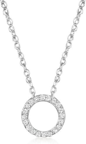 Pure Collection by Ross-Simons 0.10 ct. t.w. Diamond Eternity Circle Necklace in Sterling Silver in Saudi Arabia