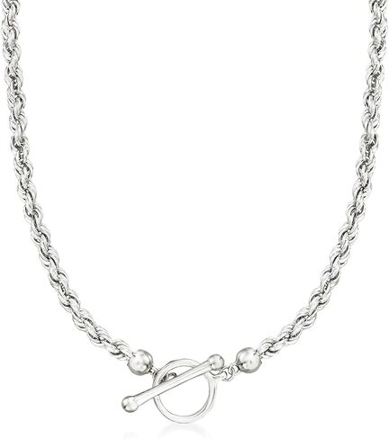 Ross-Simons Sterling Silver Rope-Chain Toggle Necklace in Saudi Arabia