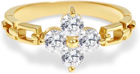 Engagement Rings for Women,Two-in-One Halo Wedding Promise Cubic Zirconia Band,18K Gold Plated Stainless Steel Wedding Ring Set for Women,Promise Ring for Anniversary or Proposal in Saudi Arabia