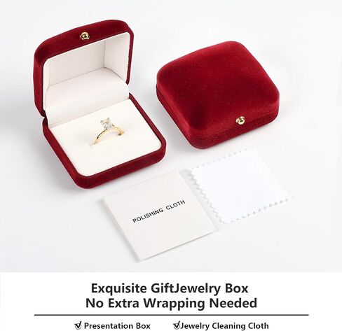 Sterling Silver Engagement Ring, 1.5CT Radiant Cut CZ, Gold Plated, Size 5-9 Gift for Wife for her, Cubic Zirconia, Cubic Zirconia in Saudi Arabia