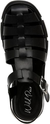 صندل نسائي من Wild Pair Heraa Strappy Fisherman أسود 9.5 متوسط ​​(B، M) in Kuwait