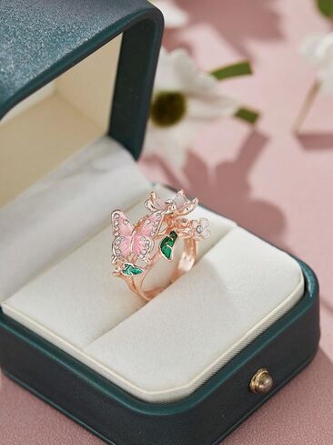 Elegant Zirconia Flower Ring Jewelry Open Ring For Women Wedding Party Valentine's Day Gift Mother's Day Gift in Saudi Arabia