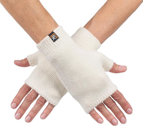Evolution Knitwear Wool Knit Fingerless Mittens - Super Soft Merino Wool - Made in the USA in Saudi Arabia