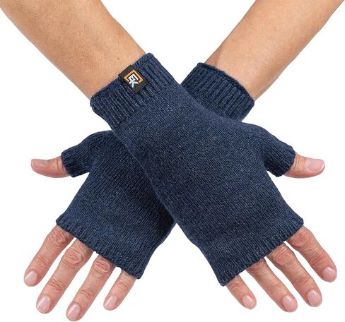 Evolution Knitwear Wool Knit Fingerless Mittens - Super Soft Merino Wool - Made in the USA in Saudi Arabia