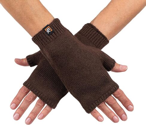 Evolution Knitwear Wool Knit Fingerless Mittens - Super Soft Merino Wool - Made in the USA in Saudi Arabia