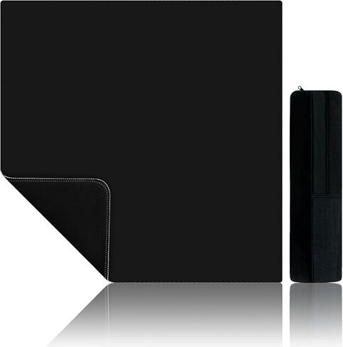 Mahjong Mat, Mahjong Table Mat Black Carrying Bag, Anti Slip and Noise Reduction Table Cover for Mahjong, Poker, Card Games, Dominoes, Board Games, Slip Resistant Mat (Black) in Kuwait