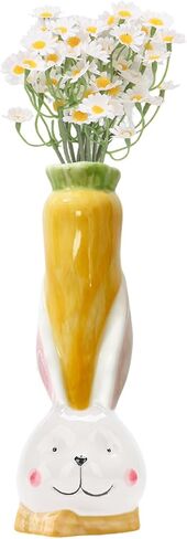 Ceramic Duck Vase, Cute White Vase with Unique Duck Design Small Bud Vase for Flowers, Living Room Dining Table Decor 4.6in in Saudi Arabia