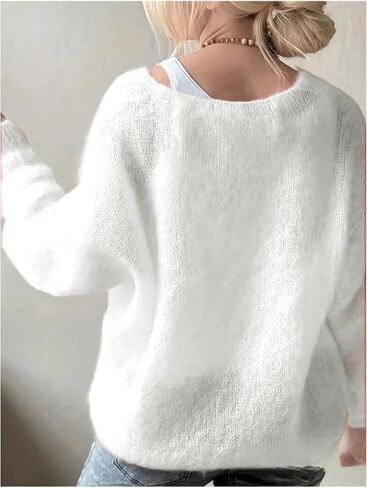 SOLY HUX Women's V Neck Long Sleeve Sweater Knit Pullover Jumper Tops Cozy Sweaters in Saudi Arabia