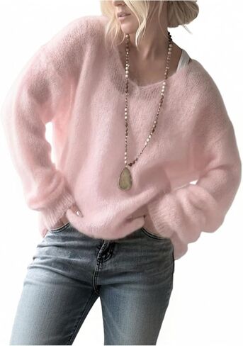 SOLY HUX Women's V Neck Long Sleeve Sweater Knit Pullover Jumper Tops Cozy Sweaters in Saudi Arabia