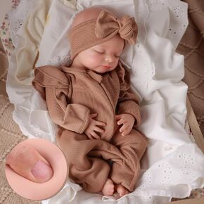 BABESIDE Silicone Reborn Baby Dolls Larry - 16 Inch Realistic Newborn Preemie Baby Doll Girl Silcone Full Body Lifelike Baby Girl Gift with Accessories Kids 3+ & Collectors in Kuwait