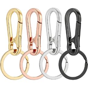 سلسلة مفاتيح معدنية قوية حامل مشبك لمفاتيح السيارة والمنزل، سلاسل المفاتيح للرجال والنساء 4 عبوات DIY in Kuwait