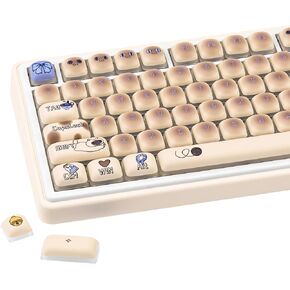 MOG Profile Keycaps, PBT Keycaps 60 75 100 Percent, Cute Cat Keycap Set Dye-Sublimation, 136 Keys Custom Keyboard Key Cap for Cherry Gateron MX Switches Mechanical Keyboards in Kuwait