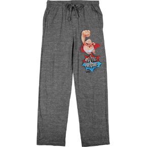 بنطال نوم رجالي من Bioworld Captain Underpants باللون الأسود والرمادي المنقط in Kuwait