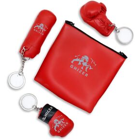 Mini Boxing Glove & Punching Bag Keychain Set – PU Leather Keyring Sports Lovers Gift & Gifts For Men (3 pcs) in Saudi Arabia