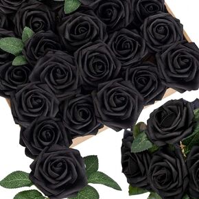 50 قطعة من الزهور الاصطناعية باللون الأخضر الزمردي الرغوي، وردة خضراء داكنة وهمية مع سيقان 12 ورقة من الورود الصناعية ذات المظهر الحقيقي لباقات الزفاف، وترتيبات قطع مركزية لحفلات الزفاف، وديكور طاولات الحفلات in Kuwait