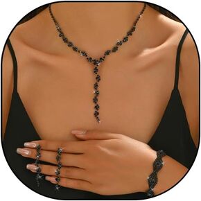 Wedding Prom Jewelry Sets for Women Rhinestone Sparkly Bridal Wedding Statement Choker Necklace Set Costume Accessories in Saudi Arabia