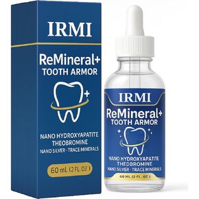 Irmi Remineral Tooth Armor، Irmi Advanced Tooth Armor ReMineral+، درع الأسنان المعالج للتجويف، مركب نانو هيدروكسيباتيت، قطرات إعادة تمعدن تبييض الأسنان، تقوية المينا - 60 مل (1) in Kuwait