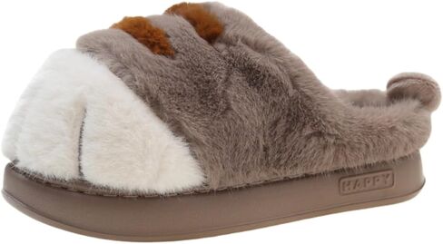 Cat Paw Women Slippers Fuzzy Plush Indoor House Shoes for Men Non Slip Cute Animal Claw Memory Foam Comfy Footwear Soft Warm Cozy Slides for Girls Adults Teen Gift Idea in Saudi Arabia
