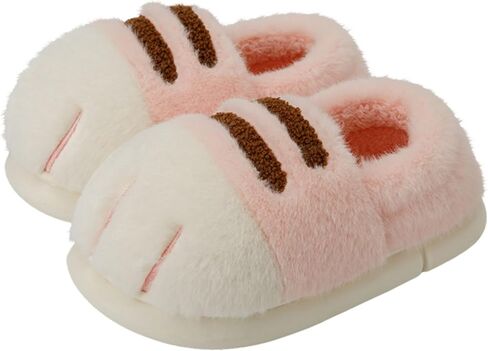 Cat Paw Women Slippers Fuzzy Plush Indoor House Shoes for Men Non Slip Cute Animal Claw Memory Foam Comfy Footwear Soft Warm Cozy Slides for Girls Adults Teen Gift Idea in Saudi Arabia