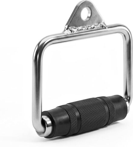 CAP Barbell unisex adult Exercise Machine Attachments CAP Barbell Single D Handle with Rubber Handgrips, Chrome, Single D Handle Rubber Handgrips US in Saudi Arabia