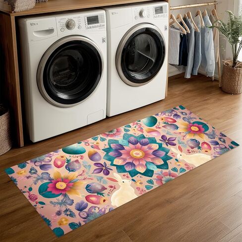 ANNA QUEEN Black and Gold Marble Laundry Room Rug 20x47 Inch – Abstract Art Non Slip Runner Mat for Kitchen, Laundry and Modern Home Decor in Saudi Arabia