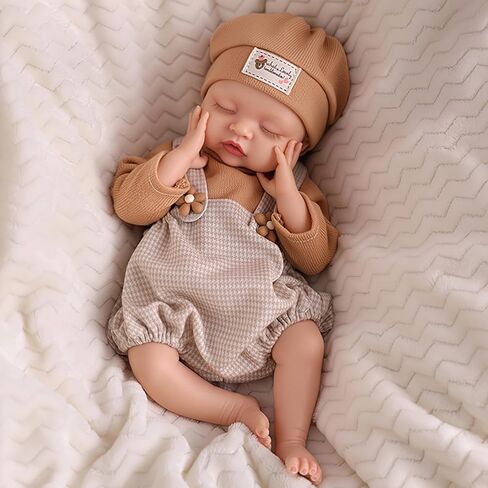 BABESIDE Silicone Reborn Baby Dolls Larry - 16 Inch Realistic Newborn Preemie Baby Doll Girl Silcone Full Body Lifelike Baby Girl Gift with Accessories Kids 3+ & Collectors in Saudi Arabia