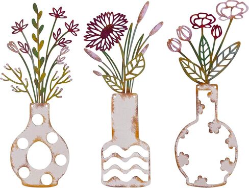 Blueprint Ivy Metal Flower Wall Decor Rustic Farmhouse Wall Art for Living Room Bathroom Kitchen Bedroom Dining Room- Housewarming Gift (purple) in Saudi Arabia