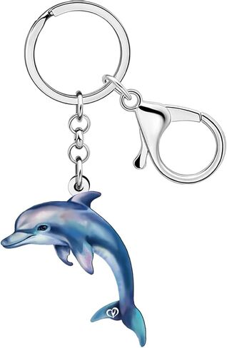 WEVENI Acrylic Dolphin Keychain Blue Keychains Animal Lover Gifts for Women Kids Girls Backpack Accessories Purse Charms in Saudi Arabia