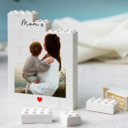 Custom Heart Building Brick Photo Block, Personalized Picture Puzzle for Couples, Family, or Friends, Unique Valentine’s Day, Anniversary, DIY Heart Shaped Brick Portrait Decor in Saudi Arabia