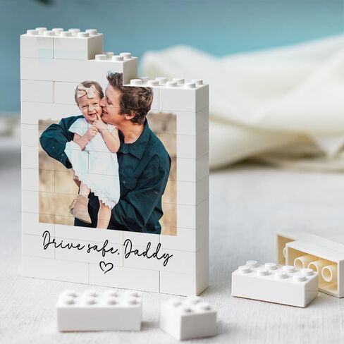 Custom Heart Building Brick Photo Block, Personalized Picture Puzzle for Couples, Family, or Friends, Unique Valentine’s Day, Anniversary, DIY Heart Shaped Brick Portrait Decor in Saudi Arabia