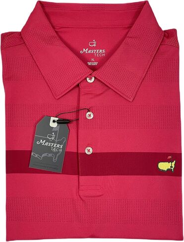 Authentic Masters Tech 2022 Men's Red Performance Golf Polo Shirt in Saudi Arabia
