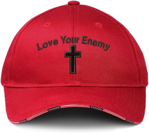 American Flag Hat Love Your Enemy Christ Jesus God Patriotic USA Baseball Cap Cotton in Saudi Arabia