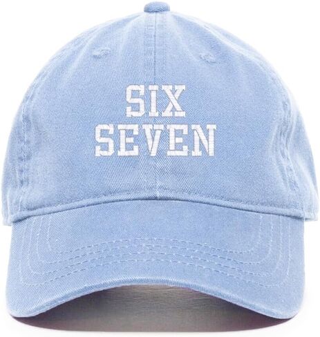 Tech Design Six Seven 67 Meme Funny Embroidered Baseball Cap Cotton Adjustable Dad Hat in Saudi Arabia