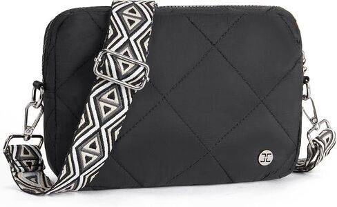 Telena Crossbody Bags for Women Quilted Design Puffer Bag Purse Lightweight Shoulder Bag (1-black) in Saudi Arabia