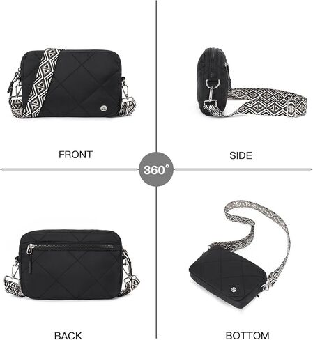 Telena Crossbody Bags for Women Quilted Design Puffer Bag Purse Lightweight Shoulder Bag (1-black) in Saudi Arabia