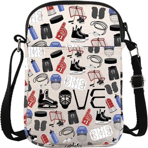 ZJXHPO Hockey Player Cross Body Bag Ice Hockey Messenger Bag Hockey Team Gift Hockey Lover Gift Hockey Mom Shoulder Bag in Saudi Arabia