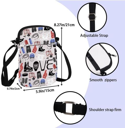 ZJXHPO Hockey Player Cross Body Bag Ice Hockey Messenger Bag Hockey Team Gift Hockey Lover Gift Hockey Mom Shoulder Bag in Saudi Arabia
