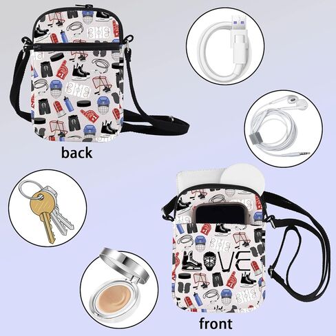 ZJXHPO Hockey Player Cross Body Bag Ice Hockey Messenger Bag Hockey Team Gift Hockey Lover Gift Hockey Mom Shoulder Bag in Saudi Arabia