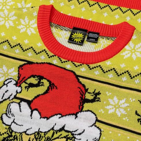 The Grinch Feeling Grinchy with Santa Hat Holiday Season Adult Ugly Christmas Sweater - Officially Licensed in Saudi Arabia