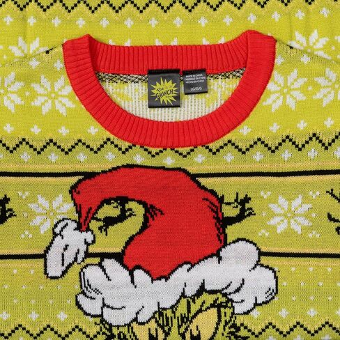 The Grinch Feeling Grinchy with Santa Hat Holiday Season Adult Ugly Christmas Sweater - Officially Licensed in Saudi Arabia