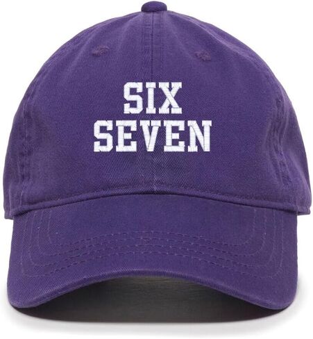 Tech Design Six Seven 67 Meme Funny Embroidered Baseball Cap Cotton Adjustable Dad Hat in Saudi Arabia