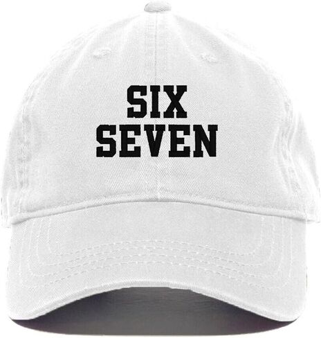 Tech Design Six Seven 67 Meme Funny Embroidered Baseball Cap Cotton Adjustable Dad Hat in Saudi Arabia